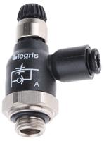 7060-04-10 Legris 7060 Series Threaded Exhaust Regulator, G 1/8 Male Inlet Port x 4mm Tube Outlet Port