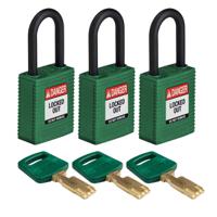 150223 Brady LOTO-101 Key Weatherproof Nylon, Plastic Padlock, Keyed Alike, 6.35mm Shackle, 38.00mm Body