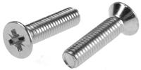 553-532 RS PRO Pozi M6 Countersunk Steel Machine Screws DIN 965 x 25.0mm