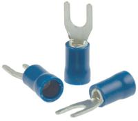 534-610a RS PRO Insulated Crimp Spade Connector, 1.5mm² to 2.5mm², 16AWG to 14AWG, M5 Stud Size Vinyl, Blue