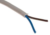 491-875 RS PRO 2182Y 0.75 mm² 2 Core Power Cable, H03VV-F, White PVC, 100m