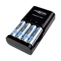 1001-0049-uk-1-520 Ansmann 1001-0049-UK-1 Battery Charger For NiCd, NiMH AA, AAA 4 Cell 500mA with EU, UK plug, Batteries Included