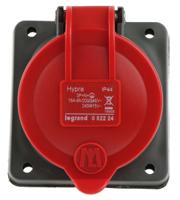 0-522-24 Legrand Red Panel Mount 3P + N + E Socket Socket, Rated At 16A