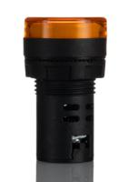 271-7494 RS PRO, Panel Mount Yellow LED Pilot Light, 22mm Cutout, IP65, Round, 110V ac/dc