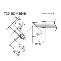 t39-bcm3545 Hakko FX-9701/9702 3.5 x 4.5 mm Bevel Soldering Iron Tip for use with FX-9701, FX-9702