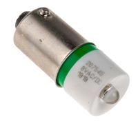 207-545 RS PRO Green LED Indicator Lamp, 6V ac/dc, BA9s Base, 10mm Diameter, 1610mcd