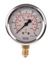 9626935 WIKA G 1/4 Analogue Pressure Gauge 100bar Bottom Entry 63mm Outside Diameter