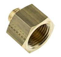 0169-13-21 Legris Brass Pipe Fitting, Straight Threaded Adapter, Male G 1/4in to Female G 1/2in