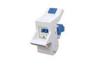 htc-lcs-ema50wh HellermannTyton Connectivity HTC Series, Cat6a 2 Way Angled Euro Fibre Module