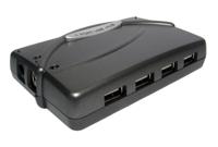 240-6339 RS PRO 4 Port USB 2.0 USB A  Hub, AC Adapter - UK Plug Powered, 100 x 65 x 25mm