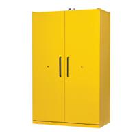 jcb22609yl Justrite Yellow Galvanised Steel Lockable 2 Door Flammable Cabinet, 2070mm x 1200mm x 600mm
