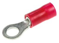 34145 TE Connectivity, PLASTI-GRIP Insulated Ring Terminal, 4mm Stud Size, 0.26mm² to 1.65mm² Wire Size, Red