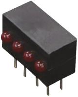 km2520ef4id Kingbright KM2520EF/4ID, Red Right Angle PCB LED Indicator, 4 LEDs, Through Hole 2.5 V