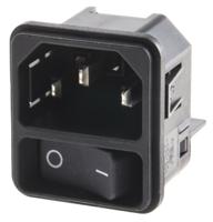dc110001201 Schurter C14 Snap-In IEC Connector Male, 10A, 250 V