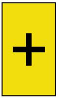 901-10212 HellermannTyton Ovalgrip Slide On Cable Markers, Black on Yellow, Pre-printed "+", 2.5 → 6mm Cable,