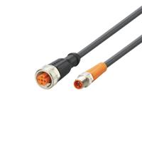evc676 ifm electronic Male 3 way M8 to Female 5 way M12 Communication Cable, 0.3 m