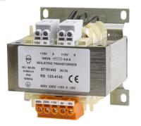123-4143 RS PRO 160VA DIN Rail Transformer, 230 → 400V ac Primary, 2 x 115V ac Secondary