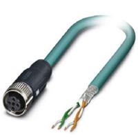 1407382 Phoenix Contact, 5m Cat5, Blue M12 to Female Unterminated, Shielded Shielded, Terminated