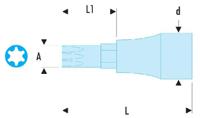 stm17grp Facom 1/2 in Drive Bit Socket, Hex OGV Bit, 17mm, 60 mm Overall Length