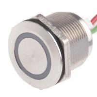 823-2750 RS PRO Capacitive Switch Momentary NO,Illuminated, Blue, IP68 Brass
