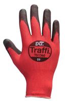 tg1360-05 Traffi TG1360 Black, Red Elastane, Nylon Glove, Size 5, Polyurethane Coating