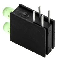 553-0122-200f Dialight 553-0122-200F, Green Right Angle PCB LED Indicator, 2 LEDs, Through Hole 2.8 V