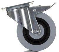 3477hur125p62-grey Tente Braked Swivel Castor Wheel, 400kg Capacity, 125mm Wheel