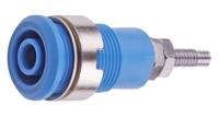 497043-23 Staubli Blue Female Banana Socket, 4 mm Connector, Solder Termination, 32A, 1000V, Nickel Plating