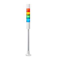 lr4-402pjbw-rygb Patlite LR4 Series Coloured Buzzer Signal Tower, 4 Lights, 24 V dc, Pole Mount