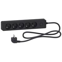 st9351b Schneider Electric French 2P 5 Gang Trailing Socket, 1.5m Cable, 16A, 250 V