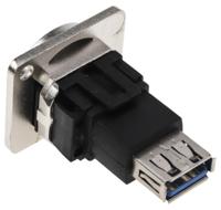 907-5621 RS PRO Straight, Panel Mount, Socket- Single Port Type A to A 3.0 USB Connector