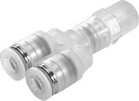 npqp-y-r12-q12-fd Festo Double Y Threaded-to Tube Adaptor, Push In 12 mm to Push In 12 mm, Threaded-to-Tube Connection Style, 133090