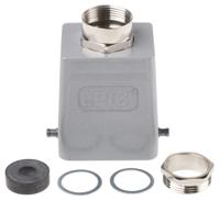 1295450070020200 EPIC H-BE Heavy Duty Power Connector Hood, 6 Contacts, PG21 Thread, Top Entry