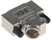8655mhra1501klf Amphenol Communications Solutions 8655MHR Series Die Cast Zinc Angled D Sub Backshell, 15 Way, Strain Relief
