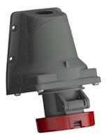 2cma101253r1000-432ers6w Amphenol Industrial, Easy & Safe IP67 Red Wall Mount 3P + N + E Right Angle Industrial Power Socket, Rated At 32A, 415 V