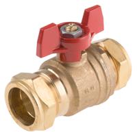 486-300 RS PRO Brass Full Bore, 2 Way, Ball Valve, Compression, BSPP 28mm, 28mm