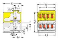 243-212 WAGO 243 Series PCB Terminal Block, 5.75mm Pitch, Cable Mount, Push In Termination