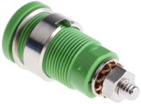 seb-6445-ni-gn Schutzinger Green Female Banana Socket, 4 mm Connector, Screw Termination, 32A, 1000V, Nickel Plating