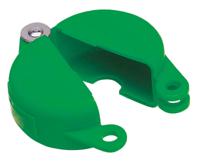 gate-valve-lockouts-gvlo-25-5-green Brady Green 1-Lock Polypropylene Gate Valve Lockout, 9.53mm Shackle, 127mm Attachment