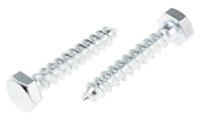824-957 RS PRO Hex Coach Screw, Steel Bright Zinc Plated, 8mm x 45mm