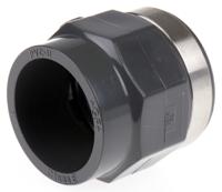 721911008 Georg Fischer Plastic Pipe Fitting, Straight Threaded Socket, Rp 1in to Cement 1in