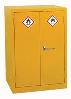 183-9095 RS PRO Yellow Steel Lockable 2 Door Hazardous Substance Cabinet, 900mm x 600mm x 500mm