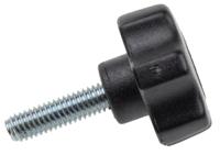161-149 RS PRO Black Multiple Lobes Clamping Knob, M6, Threaded Stud