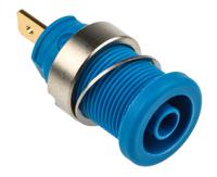 972355102 Hirschmann Test & Measurement Blue Female Banana Socket, 4 mm Connector, Tab Termination, 25A, 1000V ac/dc, Gold Plating