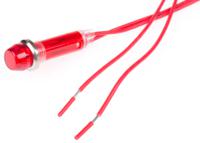 ind5032405-240-trd CAMDENBOSS Red Panel Mount Indicator, 240V, 8mm Mounting Hole Size, Lead Wires Termination