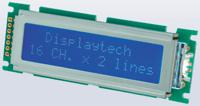 162d-cc-bc-3lp Displaytech 162D-CC-BC-3LP Alphanumeric LCD Display, White on Black, 2 Rows by 16 Characters, Transflective