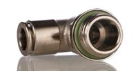 npqh-l-g38-q8-p10 Festo NPQH Series Elbow Threaded Adaptor, G 3/8 Male to Push In 8 mm, Threaded-to-Tube Connection Style, 578287