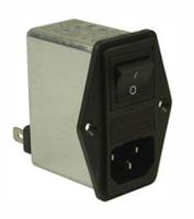 fn283-10-06 Schaffner 10A, 250 V Male Flange Mount IEC Inlet Filter 2 Pole FN283-10-06, Faston 1 Fuse