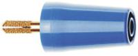 240160-23 Staubli Blue, Male to Female Test Connector Adapter With Brass contacts and Gold Plated - Socket Size: 4mm