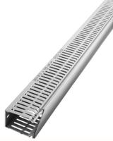 154-8103 RS PRO Grey Slotted Panel Trunking - Open Slot, W100 mm x D80mm, L2m, PVC